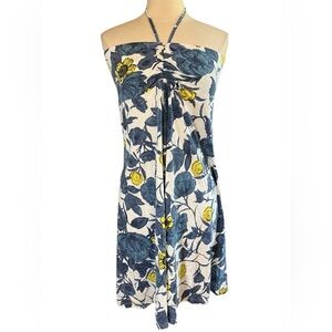 Patagonia Organic Cotton blend White,Blue Floral Cover up Dress/Skirt Size L